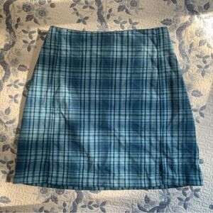 Brandy Melville Blue Plaid Mini Skirt